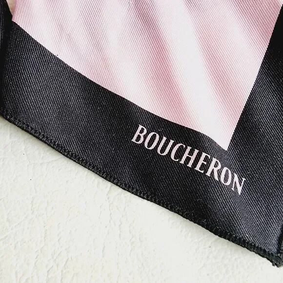Boucheron Women's 100% Silk Pink/Black Watch Band Strap Made In France 9" - Picture 3 of 11